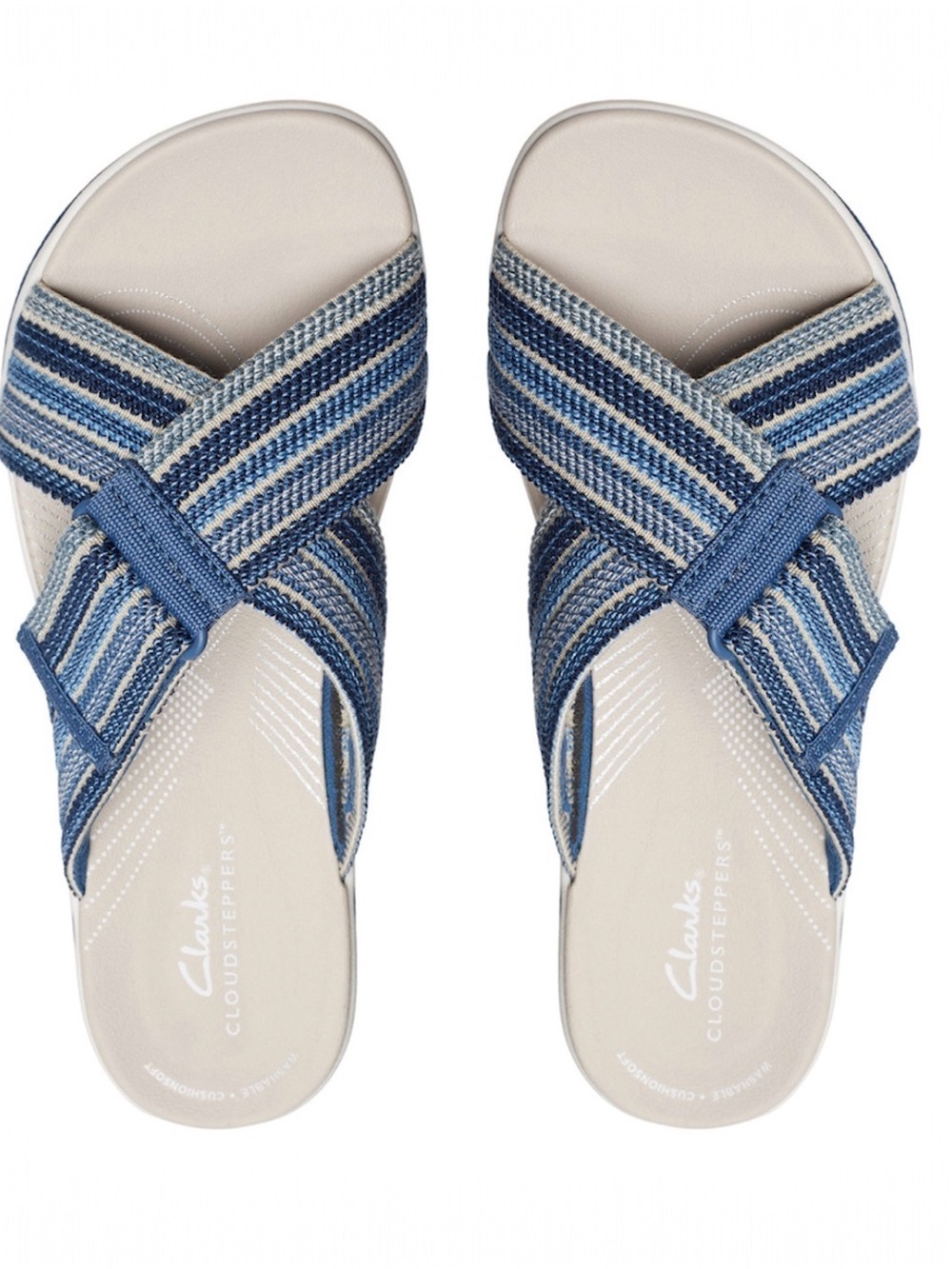 Clark’s Cloudsteppers Arla Waves Blue Sandals 9.5 NEW